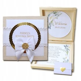    Ricordo della Santa Comunione Regalo della prima comunione BOHO Data del nome della scatola