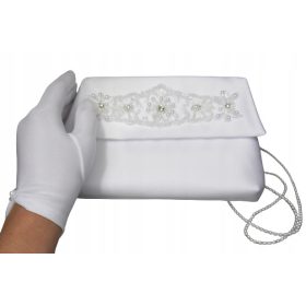   Insieme di comunione. Borsa per la comunione, guanti. Borsa Alba.