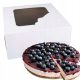  Scatole per torte Hersta bianche con finestra 28 x 28 x 13 cm