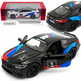    AUTO IN METALLO BMW M8 LIVREA DA COMPETIZIONE MODELLO AUTO IN METALLO 1 38 + BOX AUTO MODELLO AUTO KINSMART