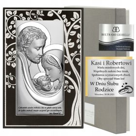    Ricordo della Sacra Famiglia del Battesimo, Comunione di Matrimonio, quadro in argento, Matrimonio, Battesimo