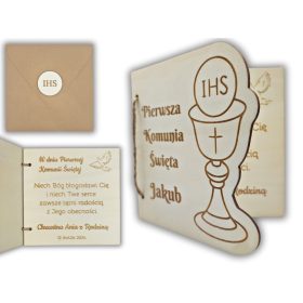    Biglietto in legno Un regalo per la Prima Comunione Un ricordo