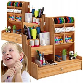    ORGANIZZATORE DA SCRIVANIA IN LEGNO SCOMPARTI CONTENITORE PORTAPENNE