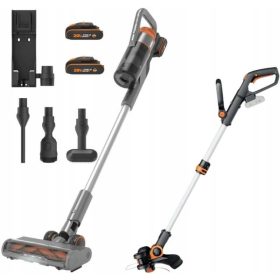    Worx Set WX038 Aspirapolvere verticale + Trimmer a batteria WG163E.9