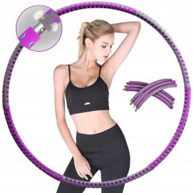 Hula Hop Hoop con borchie Profilo Viola e Grigio 90 cm