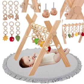    Supporto per ginnastica educativa con tappetino in schiuma grigio chiaro KiddyMoon BT-001