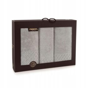  Set asciugamani Zwoltex 8549/5908 grigi, 3 pezzi
