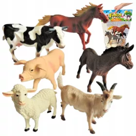    Animali rurali GRANDI animali da fattoria! Figure in gomma Cavallo Mucca Pecora Asino