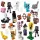  Mini BLOCCHI MINECRAFT PERSONE FIGURINE 24 pezzi + ACCESSORI
