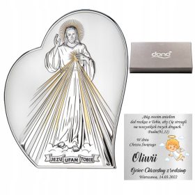    Quadro in argento di Gesù Cristo come ricordo del Battesimo, Matrimonio e Comunione