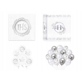    Set Prima Comunione Tovaglioli Prima Comunione Runner Palloncini