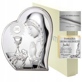    SOUVENILE DELLA COMUNIONE Quadro Comunione in argento con incisione RAGAZZA