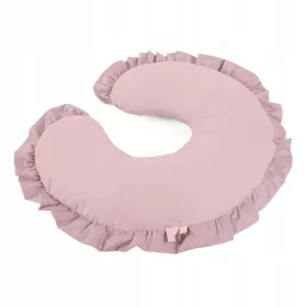    Cuscino per la pappa con croissant con volant, rosa sporco, chicco di cotone