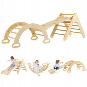   Set da arrampicata per arco in legno per bambini, rampa da arrampicata per scivolo