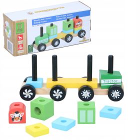    Trenino in legno con blocchi selezionatori + vagoni MARIONETTE 11 pezzi