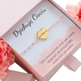    Un braccialetto in acciaio chirurgico con l'incisione della scritta zia, regalo per donna