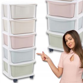    RIPIANO CONTENITORE IN PLASTICA CASSETTI GIOCATTOLI 5 RIPIANI