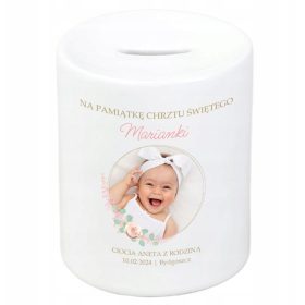    Un regalo salvadanaio con la tua FOTO STAMPATA per BATTESIMO, MATRIMONIO, ANNIVERSARIO