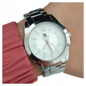    Orologio da donna con bracciale in argento, semplice, classico ed elegante