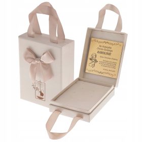    CONFEZIONE REGALO BATTESIMO CON FIOCCO + INCISIONE CON IL TUO TESTO REGALO