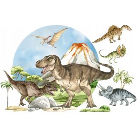   ADESIVI DA PARETE GRANDI SET DI DINOSAURI RUOTA XL ADESIVI DA PARETE DECOTIA