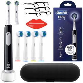    SPAZZOLINO ELETTRICO NERO SERIE ORAL-B PRO 1 + ACCESSORI CUSTODIA PER TESTINE