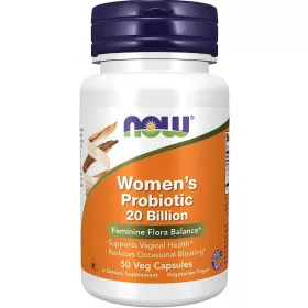   Probiotico Femminile NOW Foods, 20 Miliardi di Batteri, 50 Capsule