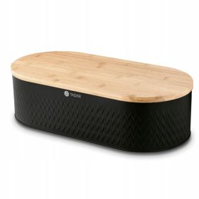    Tadar Iconica scatola per il pane con tagliere, acciaio nero