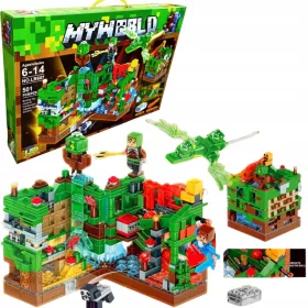    MY WORLD BLOCKS GRANDE SET DI BLOCCHI ATAN PER IL VILLAGGIO 501 ELEMENTI MINECRAFT