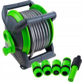    TUBO GIARDINO 20M CON RACCORDI TUBO REIPLER MANUALE, AVVOLGENTE CON MANIGLIA