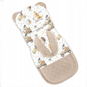    Inserto passeggino in velluto trapuntato + cuscino + cinghie