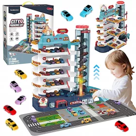    PISTA AUTO PARCHEGGIO GARAGE AUTO MOLLE PER BAMBINI SCIVOLO ASCENSORE