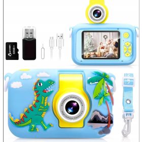    Fotocamera digitale per bambini con sportello ARNSSIEN a 180° con custodia in silicone