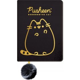    Quaderno A5 St. Majewski Pusheen nero, Sfumature di giallo e oro + 3× Penna cancellabile automatica Pusheen 1 pz