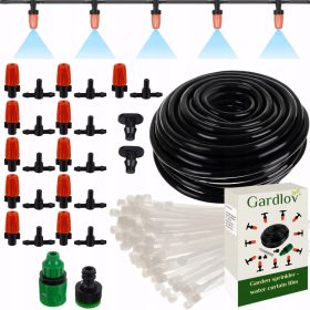    SET IRRIGAZIONE DA GIARDINO CONNETTORE PER NEBBIA A TENDA D'ACQUA TUBO DA 1/2'' 10M FASCETTE