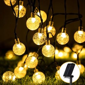    Ghirlande SOLAR Luci da giardino 50 LED 7M Sfere di vetro bianco caldo IP67