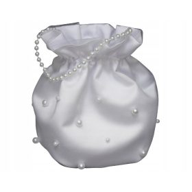    Borsa da comunione con perle composta da 3 strati di tessuto