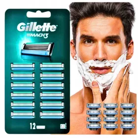    Gillette Mach 3 lame di ricarica per rasoio Mach3 12 pezzi efficienti