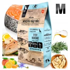    Wiejska Zagroda Cibo secco ipoallergenico per cani Pesce di mare 2kg M