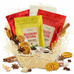    CESTINO REGALO DI NATALE caffè cioccolato noci fudge SET REGALO ECO