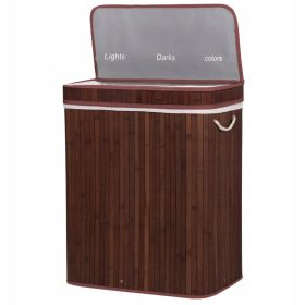    Portabiancheria da terra Springos 100l, tonalità del marrone e del beige