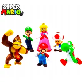    SUPER MARIO BROS SET DI 6 FIGURINE GIOCATTOLO REGALO PER UN BAMBINO