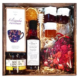    CESTINO REGALO REGALO REGALO TÈ MIELE SCIROPPO CUORE DI CIOCCOLATO