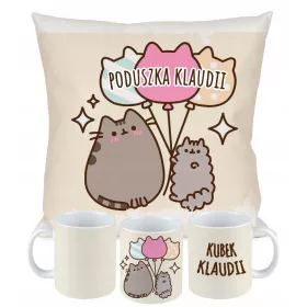 SET TAZZE CUSCINO PUSHEN CAT + NOME REGALO Hello Kitty