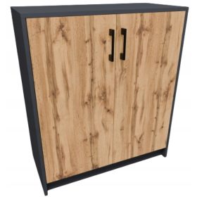    Cassettiera Matkam Julia 74 x 35 x 85 cm Rovere Wotan, grafite opaco