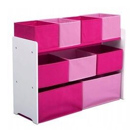    LIBRERIA CONTENITORI ORGANIZZATORE GRANDE ROSA BIANCO PER BAMBINI