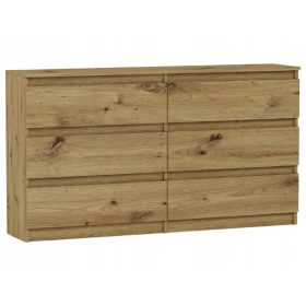    Cassettiera moderna Mobene 140 x 30 x 77 cm rovere artigianale opaco