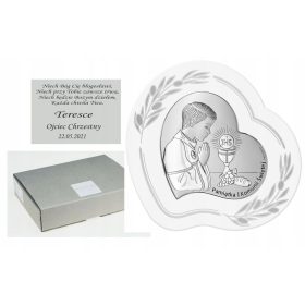  QUADRO IN ARGENTO DELLA PRIMA COMUNIONE - Incisione