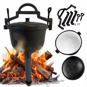    PENTOLA SMALTATA PENTOLA DA CACCIA Arrosti ungheresi GRIGLIA DA FUOCO DA 4L