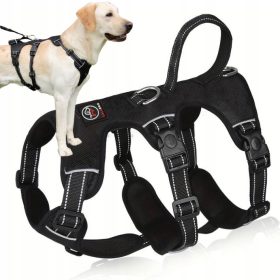    Pettorina ANTI-FUGA per un cane in fuga di grandi dimensioni ELBA, nera, taglia XL